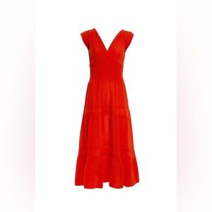 Cutest long red/orange dress! Size 2; fits xs/s. Worn once!